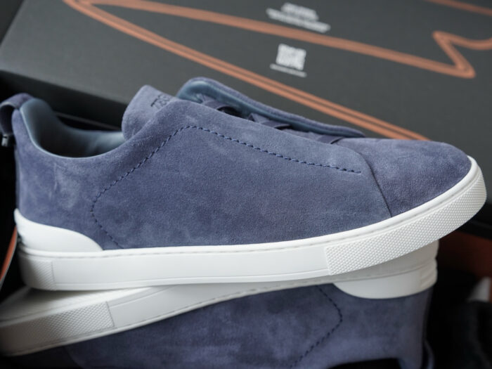 제냐 트리플 스티치 TM 스니커즈 네이비 블루 스웨이드 남성용 레플리카 미러급 SA급 S급 고퀄리티 최상급 하이엔드 신발 [남성] 3