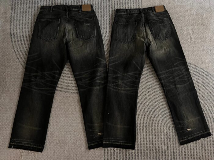 셀린느 90'S 진 셀비지 데님 문라이트 디스트로이 워시 Wesley 청바지 블랙 레플리카 미러급 SA급 S급 고퀄리티 하이엔드 최상급 의류 [남성여성공용] 2