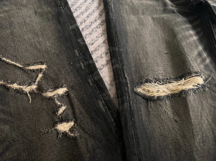 셀린느 90'S 진 셀비지 데님 문라이트 디스트로이 워시 Wesley 청바지 블랙 레플리카 미러급 SA급 S급 고퀄리티 하이엔드 최상급 의류 [남성여성공용] 5