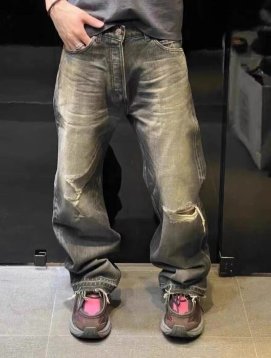 셀린느 90'S 진 셀비지 데님 문라이트 디스트로이 워시 Wesley 청바지 블랙 레플리카 미러급 SA급 S급 고퀄리티 하이엔드 최상급 의류 [남성여성공용]