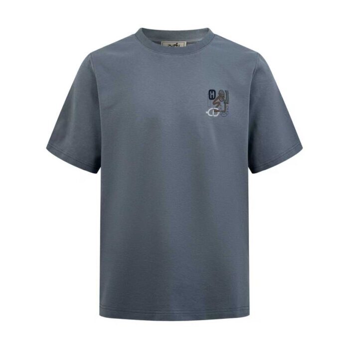 에르메스 파리스 아플리케 가죽 반팔티 남회색 레플리카 미러급 SA급 S급 고퀄리티 하이엔드 최상급 의류 [남성여성공용] 3