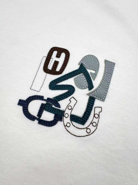 에르메스 파리스 아플리케 가죽 반팔티 화이트 레플리카 미러급 SA급 S급 고퀄리티 하이엔드 최상급 의류 [남성여성공용] 10