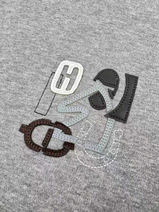 에르메스 파리스 아플리케 가죽 반팔티 그레이 레플리카 미러급 SA급 S급 고퀄리티 하이엔드 최상급 의류 [남성여성공용] 10