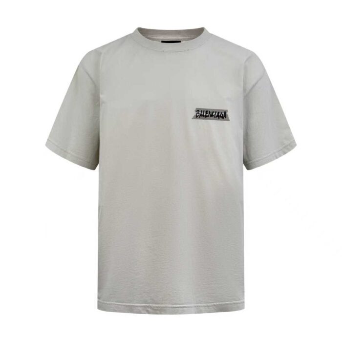 발렌시아가 마스킹 테이프 티셔츠 미디움 핏 더티 화이트 반팔티 레플리카 미러급 SA급 S급 고퀄리티 하이엔드 최상급 의류 [남성여성공용] 3