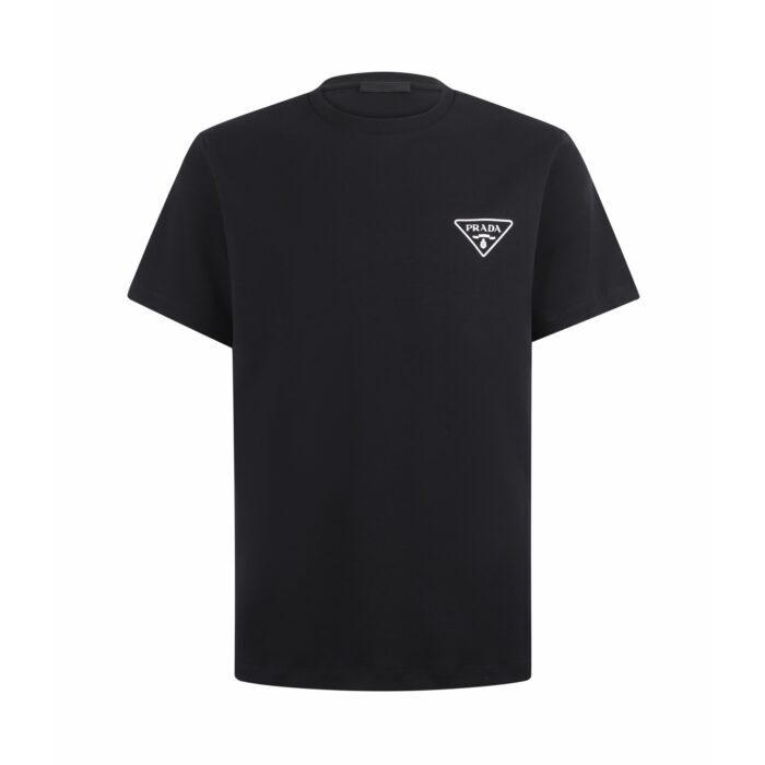 프라다 삼각 로고 프린트 크루넥 반팔티 블랙 레플리카 미러급 SA급 S급 고퀄리티 하이엔드 최상급 의류 [남성여성공용] 3