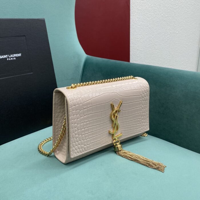 생로랑 엠보싱 크로커다일 가죽 KATE 스몰 태슬 백 골드 474366 연핑크 레플리카 미러급 SA급 S급 고퀄리티 최상급 하이엔드 가방 [여성] 4