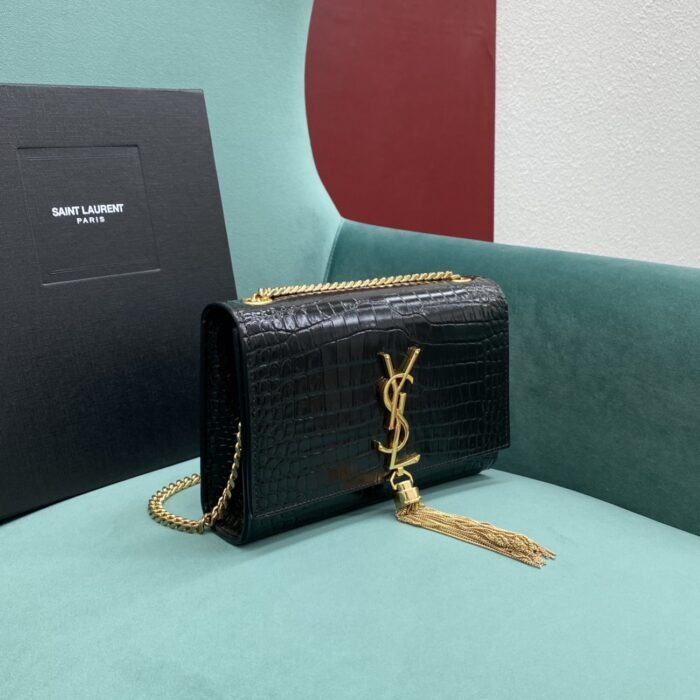 생로랑 엠보싱 크로커다일 가죽 KATE 스몰 태슬 백 골드 474366 블랙 레플리카 미러급 SA급 S급 고퀄리티 최상급 하이엔드 가방 [여성] 3