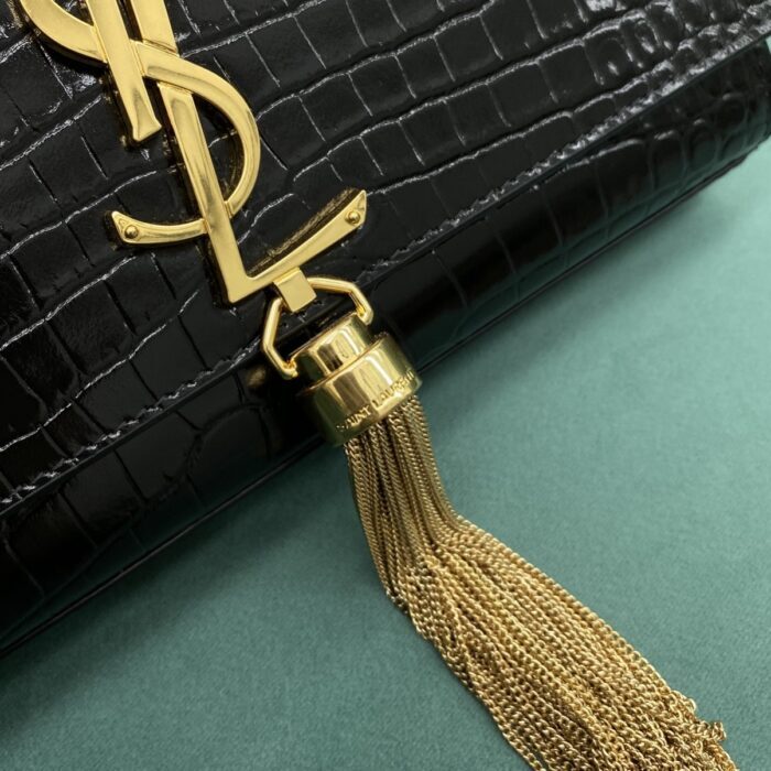 생로랑 엠보싱 크로커다일 가죽 KATE 스몰 태슬 백 골드 474366 블랙 레플리카 미러급 SA급 S급 고퀄리티 최상급 하이엔드 가방 [여성] 8