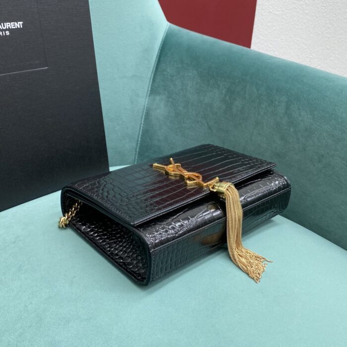 생로랑 엠보싱 크로커다일 가죽 KATE 스몰 태슬 백 골드 474366 블랙 레플리카 미러급 SA급 S급 고퀄리티 최상급 하이엔드 가방 [여성] 4