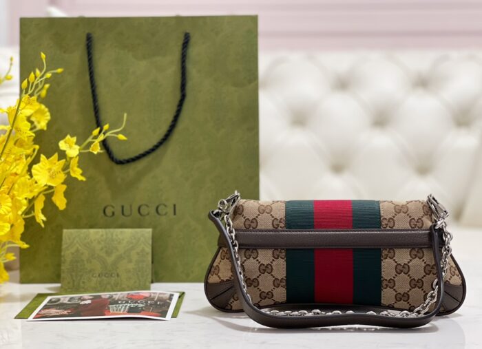 구찌 홀스빗 체인 스몰 숄더백 베이지 에보니 GG 캔버스 764339 레플리카 미러급 SA급 S급 고퀄리티 최상급 하이엔드 가방 [여성] 2