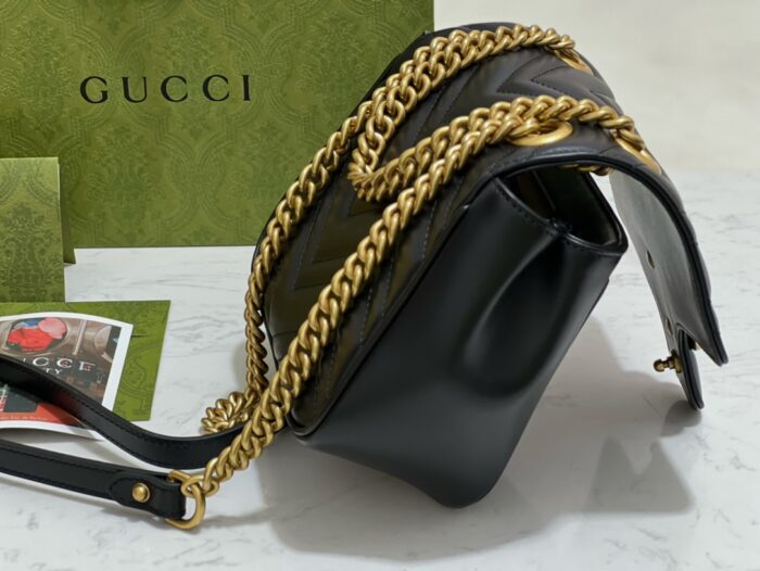 구찌 GG 마몽 미니 숄더백 블랙 레더 739682 레플리카 미러급 SA급 S급 고퀄리티 최상급 하이엔드 가방 [여성] 8