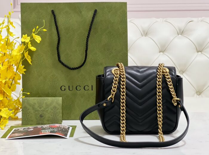 구찌 GG 마몽 미니 숄더백 블랙 레더 739682 레플리카 미러급 SA급 S급 고퀄리티 최상급 하이엔드 가방 [여성] 2
