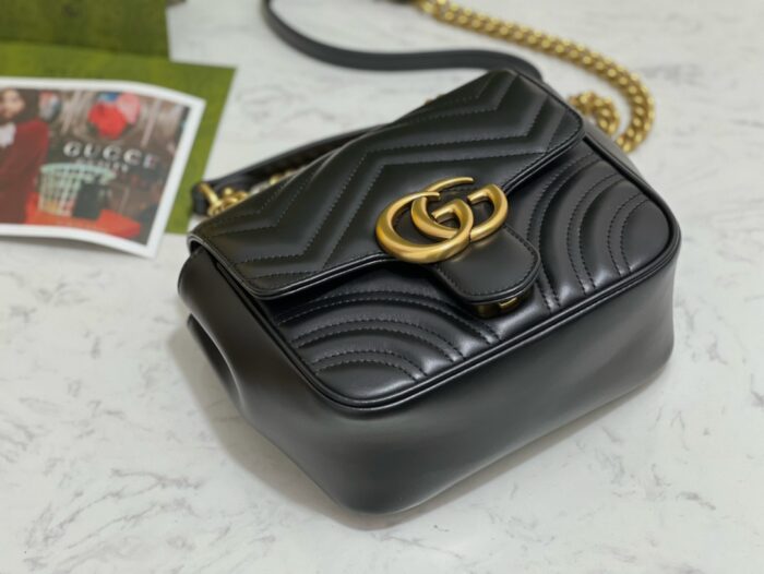 구찌 GG 마몽 미니 숄더백 블랙 레더 739682 레플리카 미러급 SA급 S급 고퀄리티 최상급 하이엔드 가방 [여성] 7