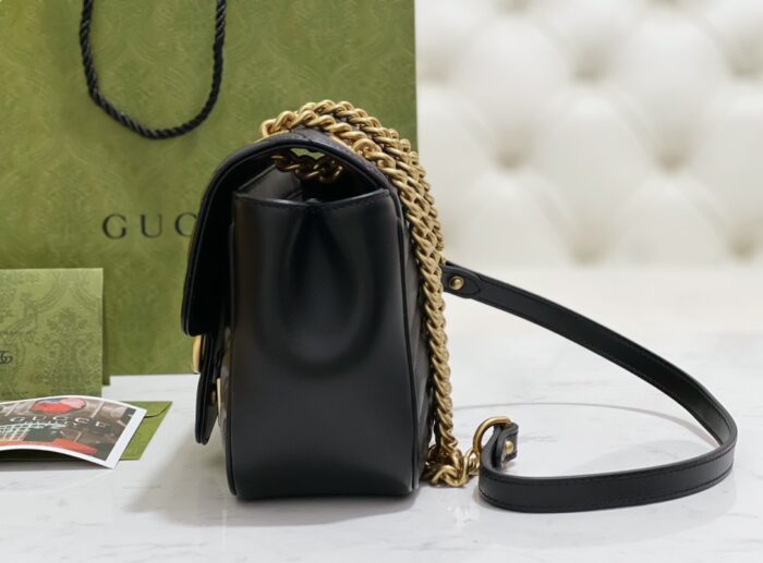 구찌 GG 마몽 미니 숄더백 블랙 레더 739682 레플리카 미러급 SA급 S급 고퀄리티 최상급 하이엔드 가방 [여성] 5