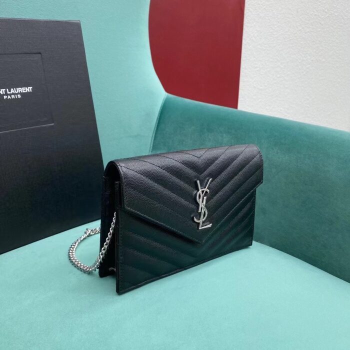 생로랑 마틀라세 모노그램 체인 숄더백 지갑 393953 스몰 블랙 실버 레플리카 미러급 SA급 S급 고퀄리티 최상급 하이엔드 가방 [여성] 4