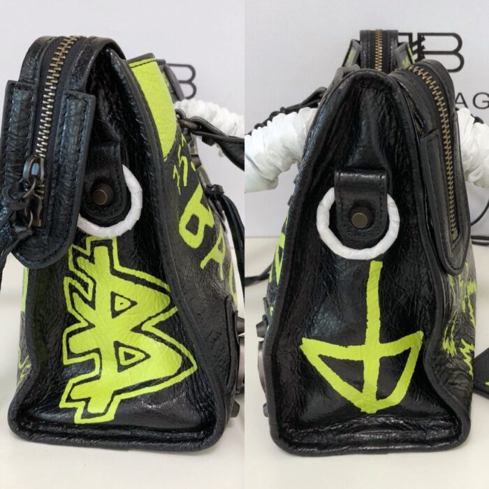 발렌시아가 르 시티 미디엄 백 그래피티 블랙 옐로우 레플리카 미러급 SA급 S급 고퀄리티 최상급 하이엔드 가방 [여성] 8