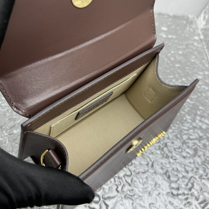 자크뮈스 르 치키토 시그니쳐 핸드백 다크 브라운 미디엄 금장 레더 레플리카 미러급 SA급 S급 고퀄리티 최상급 하이엔드 가방 [여성] 4