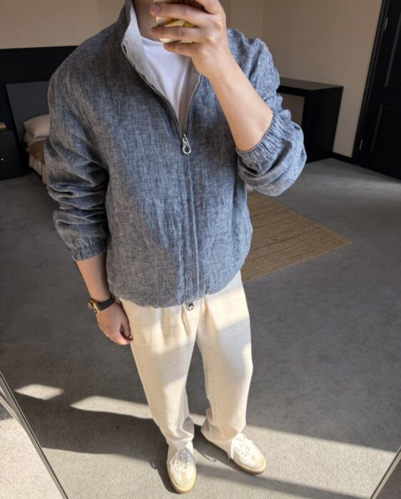 로로피아나 아마 리버시블 봄버자켓 양면 그레이 레플리카 미러급 SA급 S급 고퀄리티 하이엔드 최상급 의류 [남성]