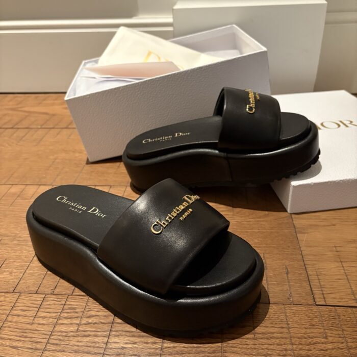 디올 D-Lane 통굽 슬리퍼 블랙 4cm 레플리카 미러급 SA급 S급 고퀄리티 최상급 하이엔드 신발 [여성] 4