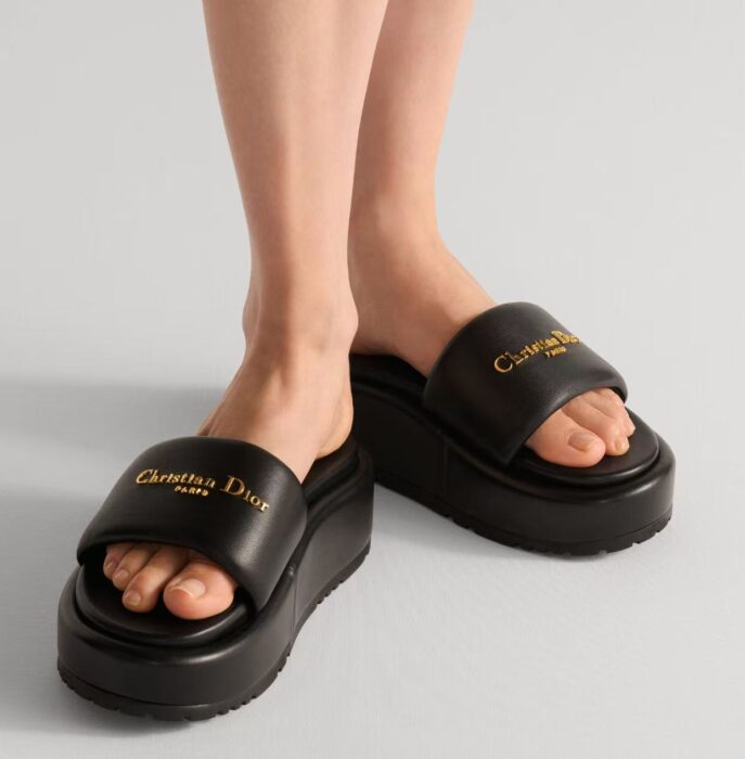 디올 D-Lane 통굽 슬리퍼 블랙 4cm 레플리카 미러급 SA급 S급 고퀄리티 최상급 하이엔드 신발 [여성]