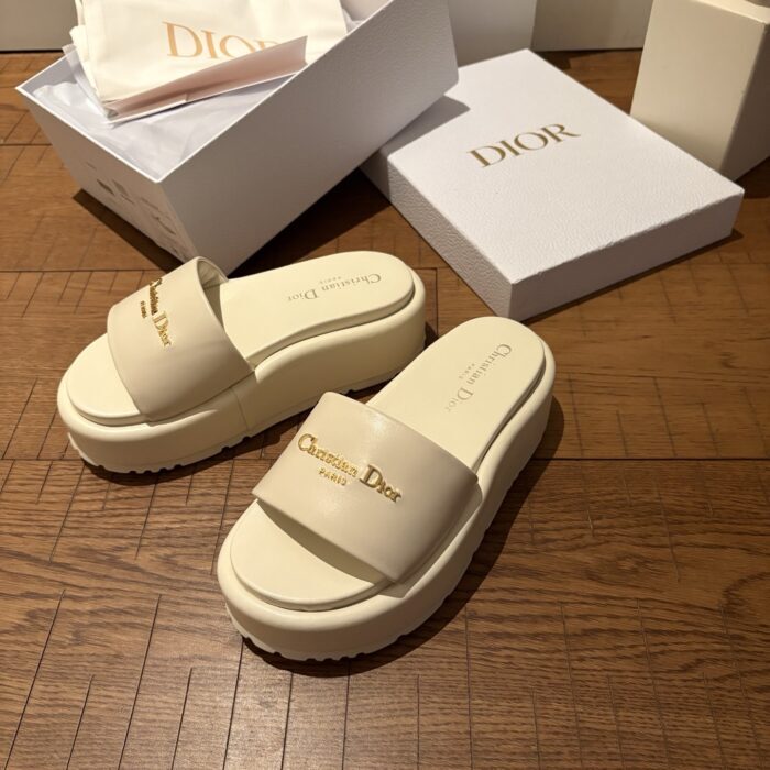 디올 D-Lane 통굽 슬리퍼 화이트 4cm 레플리카 미러급 SA급 S급 고퀄리티 최상급 하이엔드 신발 [여성] 3