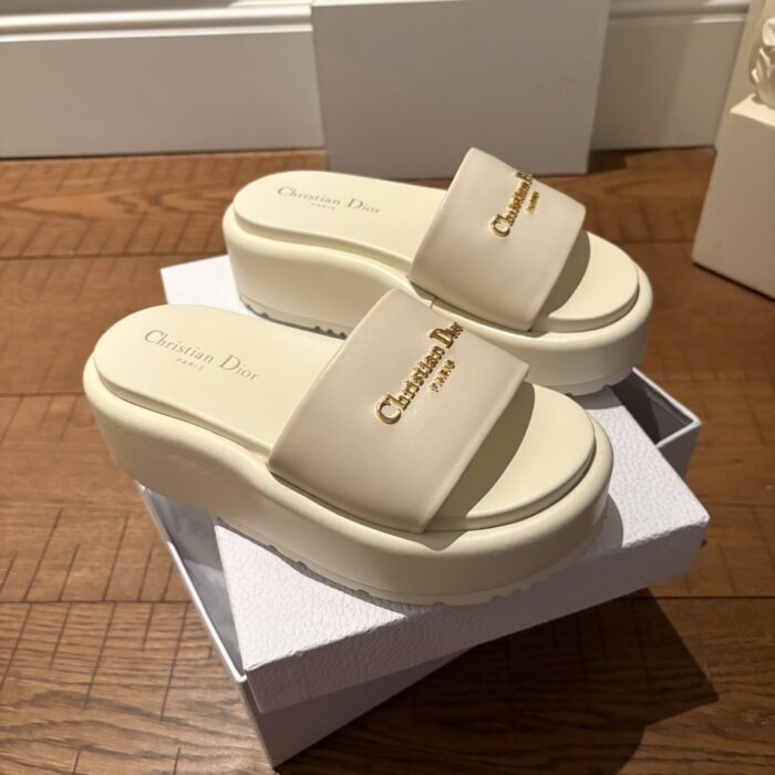 디올 D-Lane 통굽 슬리퍼 화이트 4cm 레플리카 미러급 SA급 S급 고퀄리티 최상급 하이엔드 신발 [여성] 2
