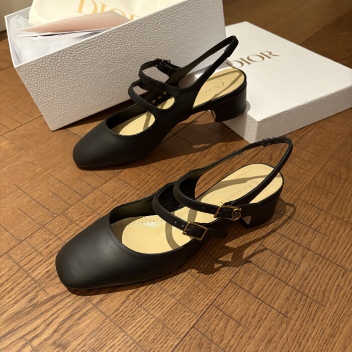 디올 셰리 슬링백 펌프스 서플 카프스킨 블랙 레플리카 미러급 SA급 S급 고퀄리티 최상급 하이엔드 신발 [여성] 4
