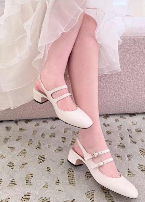 디올 셰리 슬링백 펌프스 서플 카프스킨 화이트 레플리카 미러급 SA급 S급 고퀄리티 최상급 하이엔드 신발 [여성]