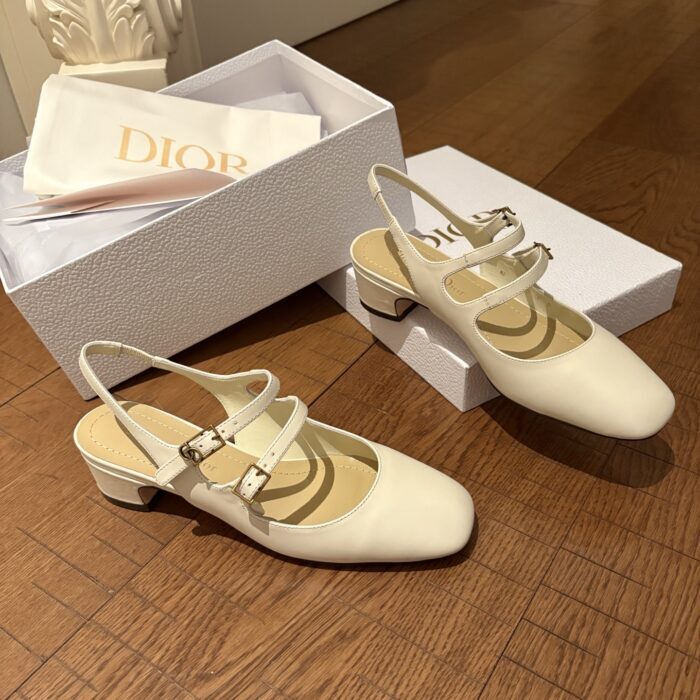디올 셰리 슬링백 펌프스 서플 카프스킨 화이트 레플리카 미러급 SA급 S급 고퀄리티 최상급 하이엔드 신발 [여성] 4