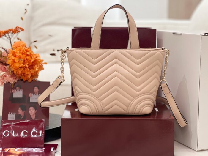 구찌 GG 마몽 미니 토트백 페일 핑크 847386 레플리카 미러급 SA급 S급 고퀄리티 최상급 하이엔드 가방 [여성] 2