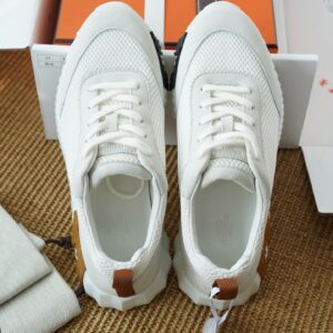 에르메스 바운싱 스니커즈 메쉬 스웨이드 화이트 브라운 H 레플리카 미러급 SA급 S급 고퀄리티 최상급 하이엔드 신발 [남성여성공용]