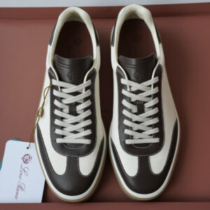 로로피아나 레더 트리밍 스니커즈 다크 브라운 남성용 레플리카 미러급 SA급 S급 고퀄리티 최상급 하이엔드 신발 [남성]