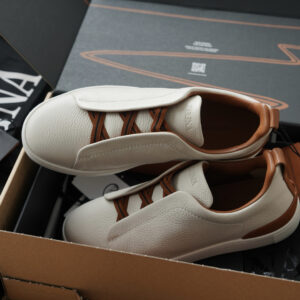 제냐 트리플 스티치 TM 스니커즈 화이트 브라운 남성용 레플리카 미러급 SA급 S급 고퀄리티 최상급 하이엔드 신발 [남성]