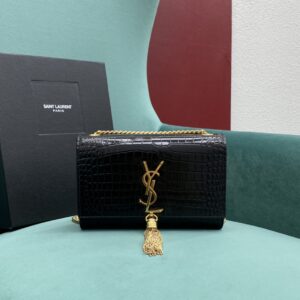 생로랑 엠보싱 크로커다일 가죽 KATE 스몰 태슬 백 골드 474366 블랙 레플리카 미러급 SA급 S급 고퀄리티 최상급 하이엔드 가방 [여성]