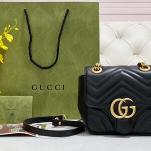 구찌 GG 마몽 미니 숄더백 블랙 레더 739682 레플리카 미러급 SA급 S급 고퀄리티 최상급 하이엔드 가방 [여성]