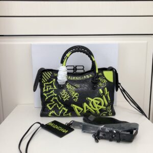 발렌시아가 르 시티 미디엄 백 그래피티 블랙 옐로우 레플리카 미러급 SA급 S급 고퀄리티 최상급 하이엔드 가방 [여성]