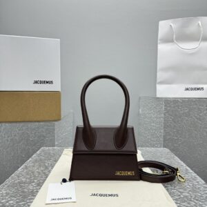 자크뮈스 르 치키토 시그니쳐 핸드백 다크 브라운 미디엄 금장 레더 레플리카 미러급 SA급 S급 고퀄리티 최상급 하이엔드 가방 [여성]