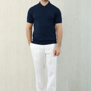 로로피아나 울 순색 반지퍼 폴로 카라티 반팔티 네이비 레플리카 미러급 SA급 S급 고퀄리티 하이엔드 최상급 의류 [남성]