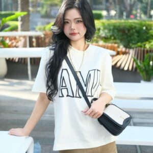 아미 화이트 코튼 아미 파리 프린트 티셔츠 반팔티 화이트 크림 레플리카 미러급 SA급 S급 고퀄리티 하이엔드 최상급 의류 [남성여성공용]