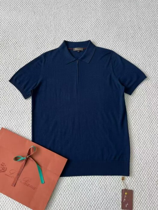 로로피아나 울 순색 반지퍼 폴로 카라티 반팔티 네이비 레플리카 미러급 SA급 S급 고퀄리티 하이엔드 최상급 의류 [남성] 3