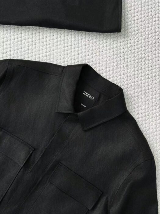 제냐 더블 포켓 순색 아마 셔츠 자켓 블랙 레플리카 미러급 SA급 S급 고퀄리티 하이엔드 최상급 의류 [남성] 5