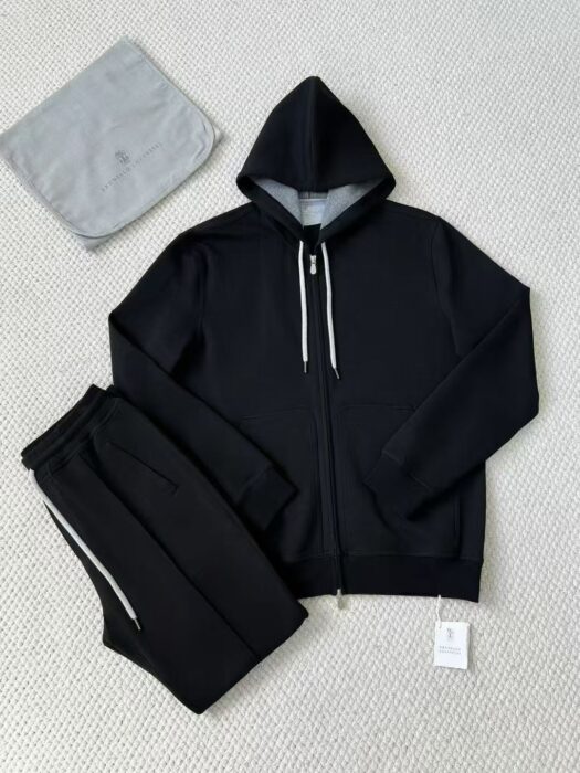 브루넬로쿠치넬리 BRUNELLO CUCINELLI 운동복 세트 후드집업 팬츠 블랙 레플리카 미러급 SA급 S급 고퀄리티 하이엔드 최상급 의류 [남성] 3