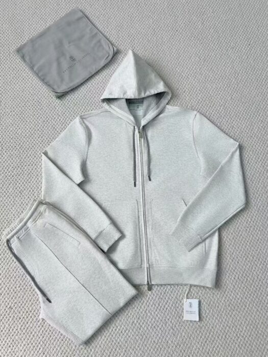 브루넬로쿠치넬리 BRUNELLO CUCINELLI 운동복 세트 후드집업 팬츠 라이트 그레이 레플리카 미러급 SA급 S급 고퀄리티 하이엔드 최상급 의류 [남성] 3