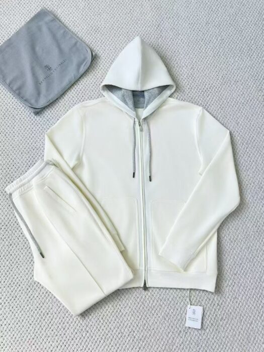 브루넬로쿠치넬리 BRUNELLO CUCINELLI 운동복 세트 후드집업 팬츠 아이보리 레플리카 미러급 SA급 S급 고퀄리티 하이엔드 최상급 의류 [남성] 3