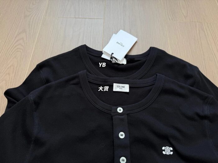 셀린느 트리옹프 단추 긴팔티 2컬러 레플리카 미러급 SA급 S급 고퀄리티 하이엔드 최상급 의류 [남성여성공용] 5