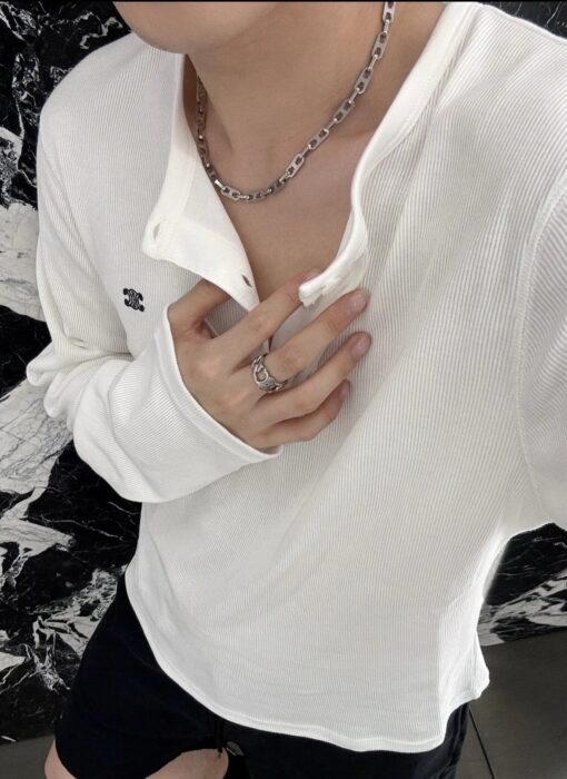 셀린느 트리옹프 단추 긴팔티 2컬러 레플리카 미러급 SA급 S급 고퀄리티 하이엔드 최상급 의류 [남성여성공용] 8