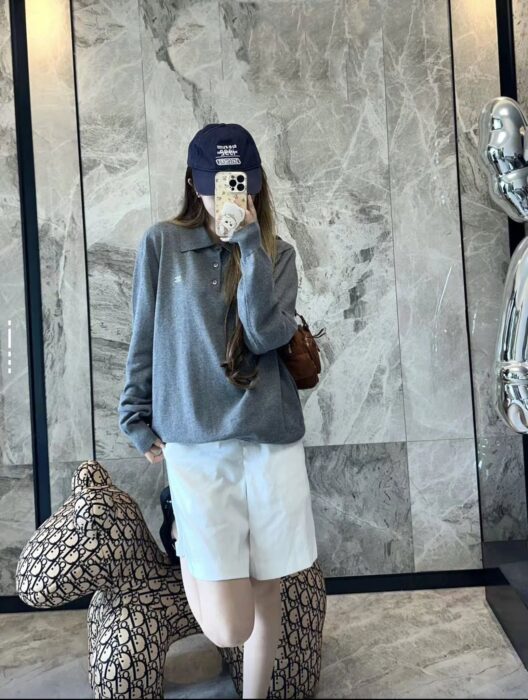 셀린느 파인 코튼 폴로 스웨터 미디움 그레이 폴로티 니트 / 긴팔티 / 레플리카 미러급 SA급 S급 고퀄리티 하이엔드 최상급 의류 [남성여성공용] 11