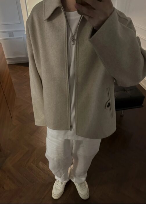 아크네스튜디오 양털 순색 지퍼 자켓 베이지 레플리카 미러급 SA급 S급 고퀄리티 하이엔드 최상급 의류 [남성] 9