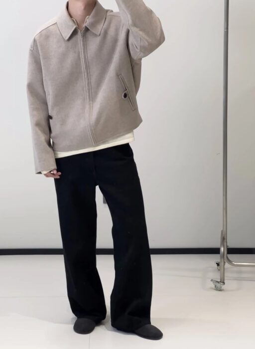 아크네스튜디오 양털 순색 지퍼 자켓 베이지 레플리카 미러급 SA급 S급 고퀄리티 하이엔드 최상급 의류 [남성]