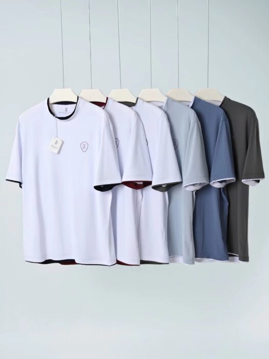 브루넬로쿠치넬리 로고 배색 페이크 레이어링 크루넥 반팔티 6컬러 레플리카 미러급 SA급 S급 고퀄리티 하이엔드 최상급 의류 [남성]